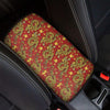 Golden Chinese Dragon Floral Print Car Console Cover-grizzshop