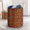 Golden Chinese Dragon Floral Print Laundry Basket-grizzshop