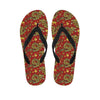 Golden Chinese Dragon Floral Print Men's Flip Flops-grizzshop