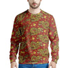 Golden Chinese Dragon Floral Print Men's Sweatshirt-grizzshop