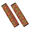 Golden Chinese Dragon Floral Print Seat Belt Cover-grizzshop