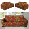 Golden Chinese Dragon Floral Print Sofa Cover-grizzshop