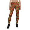 Golden Chinese Dragon Floral Print Women's Leggings-grizzshop