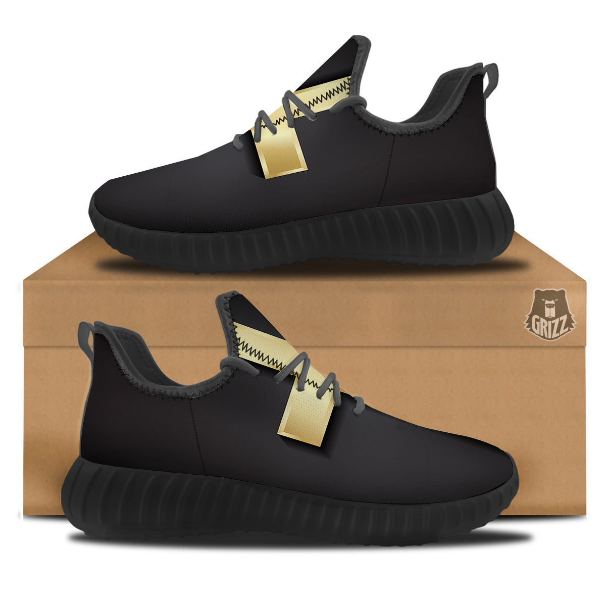 Golden Cross Classic Print Black Walking Shoes-grizzshop