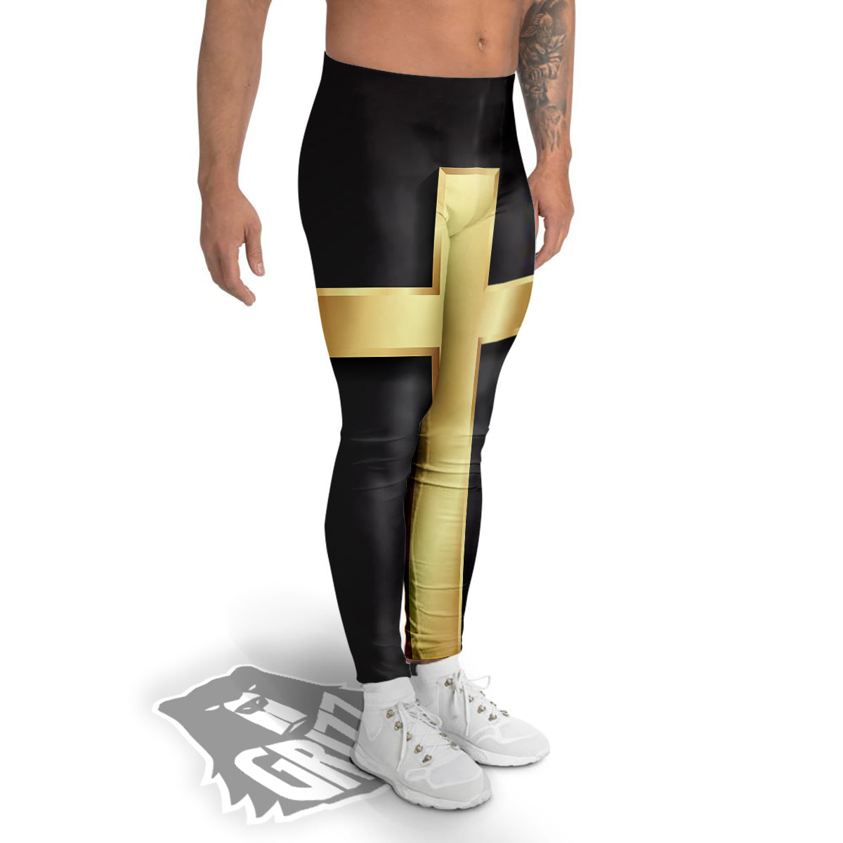 Golden Cross Classic Print Men's Leggings-grizzshop