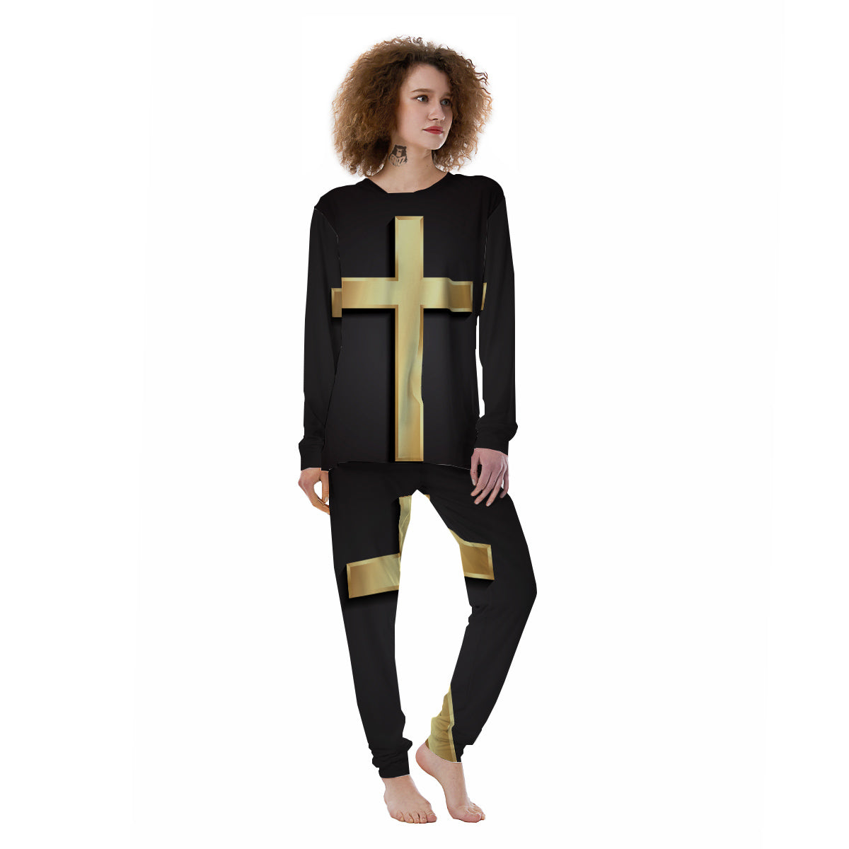 Golden Cross Classic Print Women's Pajamas-grizzshop