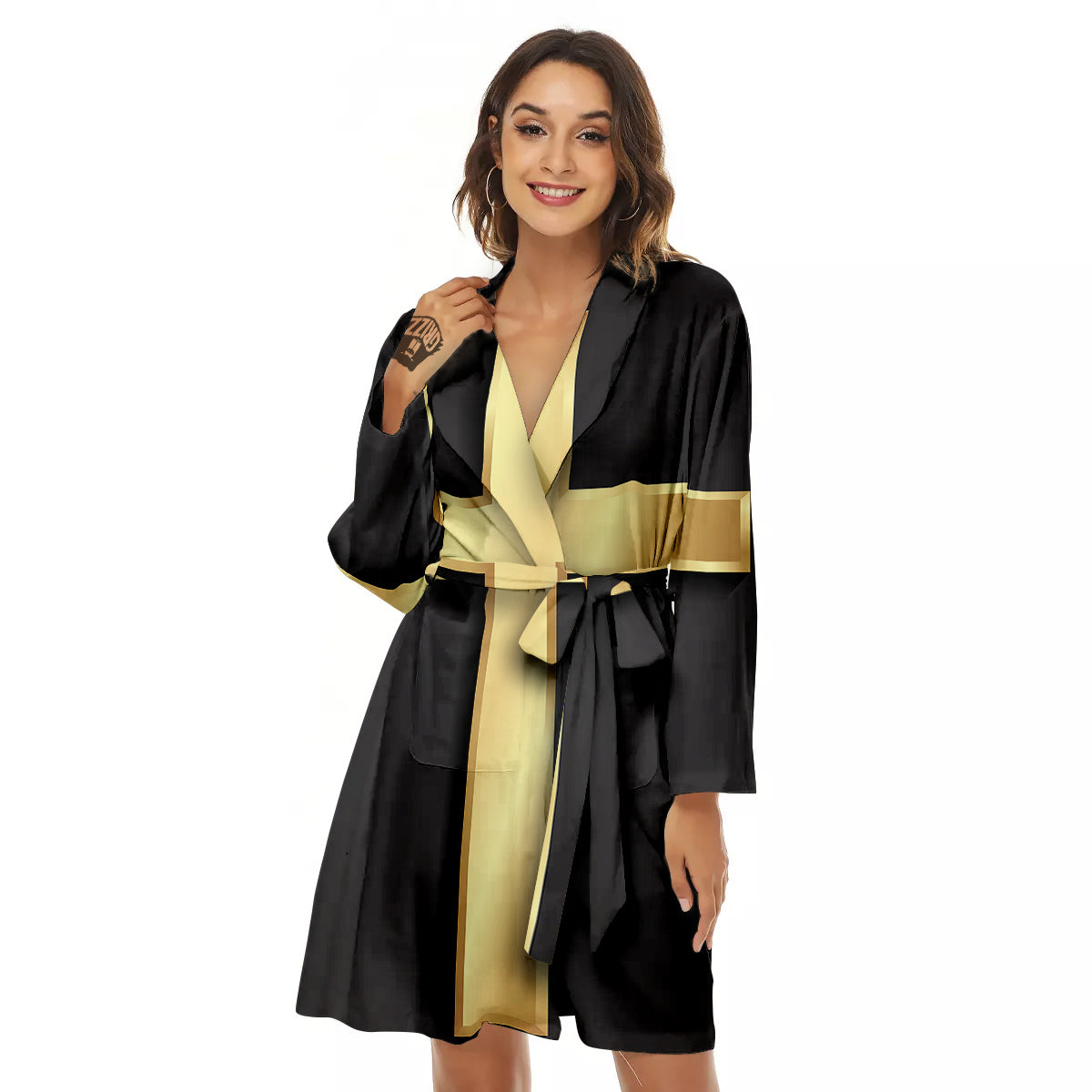 Golden Cross Classic Print Women's Robe-grizzshop