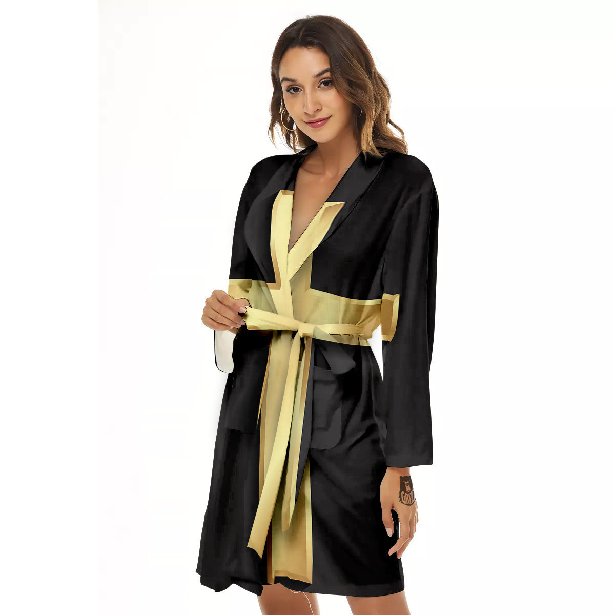 Golden Cross Classic Print Women's Robe-grizzshop