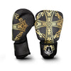 Golden Cross Ornamental Print Boxing Gloves-grizzshop