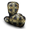 Golden Cross Ornamental Print Boxing Gloves-grizzshop