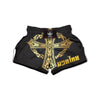 Golden Cross Ornamental Print Muay Thai Boxing Shorts-grizzshop