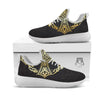 Golden Cross Ornamental Print White Athletic Shoes-grizzshop