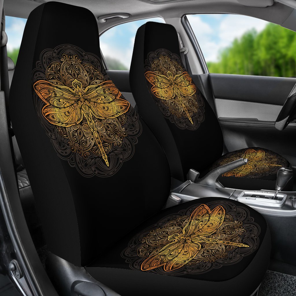 Golden Dragonfly Car Seat Covers-grizzshop