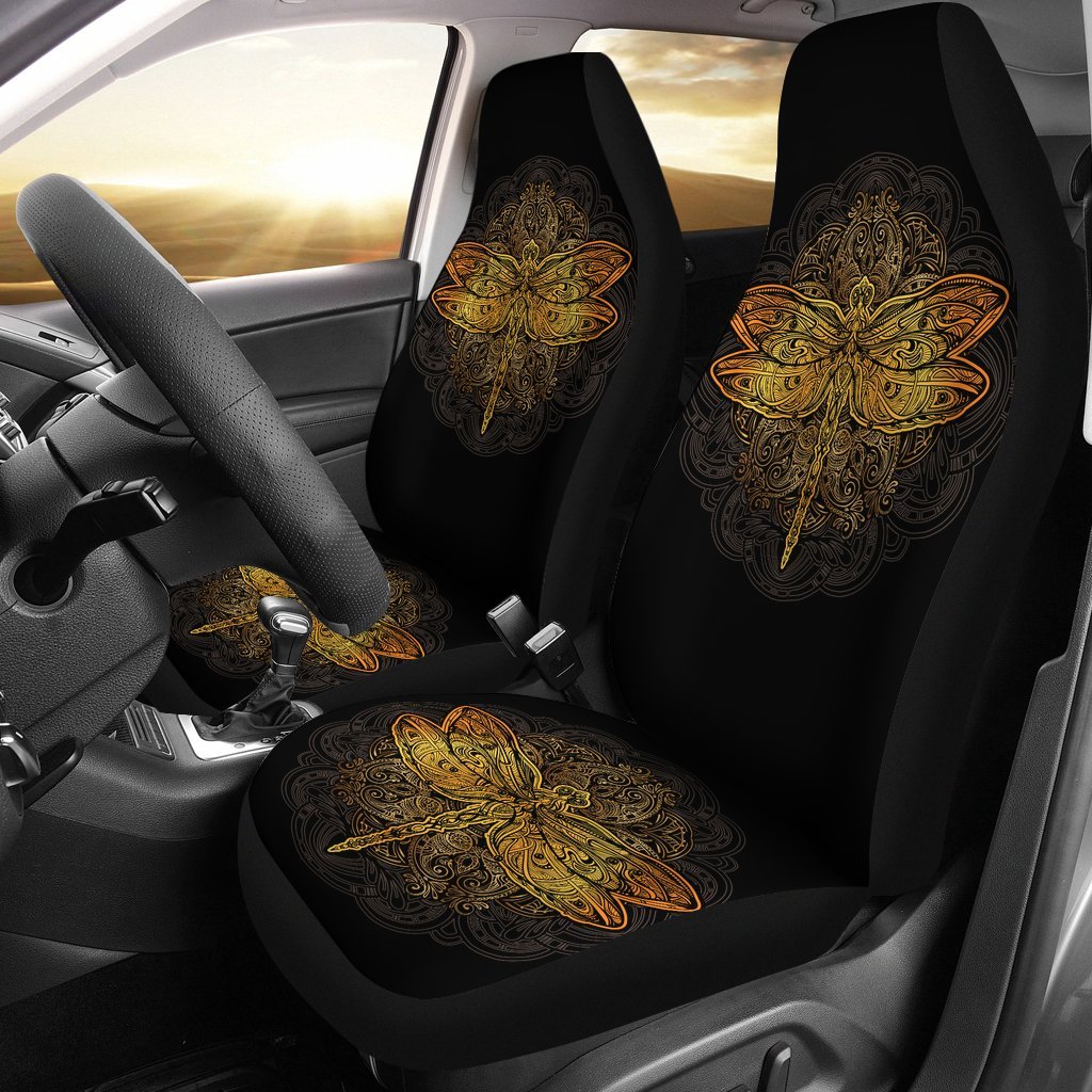 Golden Dragonfly Car Seat Covers-grizzshop