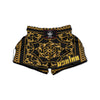 Golden Floral Baroque Print Muay Thai Boxing Shorts-grizzshop