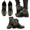 Golden Lotus Mandala Women's Leather Boots-grizzshop