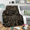 Golden Lotus Pattern Print Blanket-grizzshop