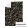 Golden Lotus Pattern Print Blanket-grizzshop