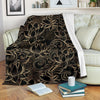 Golden Lotus Pattern Print Blanket-grizzshop