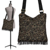 Golden Lotus Pattern Print Crossbody Bags-grizzshop