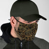 Golden Lotus Pattern Print Face Mask-grizzshop