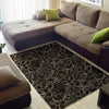 Golden Lotus Pattern Print Floor Mat-grizzshop