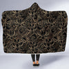 Golden Lotus Pattern Print Hooded Blanket-grizzshop