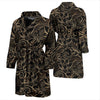 Golden Lotus Pattern Print Men Long Robe-grizzshop