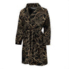 Golden Lotus Pattern Print Men Long Robe-grizzshop