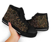 Golden Lotus Pattern Print Men Women's High Top Shoes-grizzshop