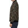 Golden Lotus Pattern Print Men's Bomber Jacket-grizzshop