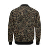 Golden Lotus Pattern Print Men's Bomber Jacket-grizzshop