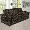 Golden Lotus Pattern Print Sofa Covers-grizzshop