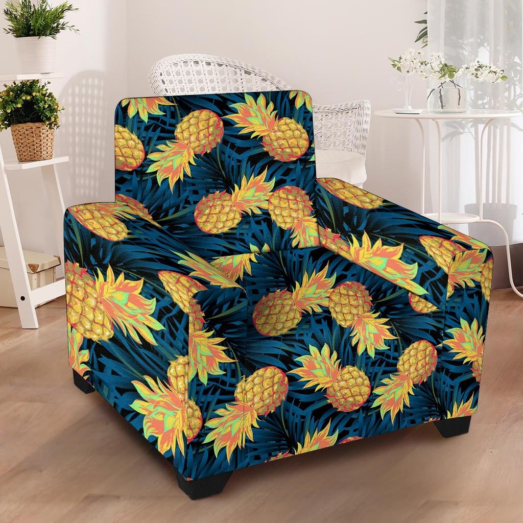 Golden Pineapple Edm Hawaiian Print Armchair Cover-grizzshop