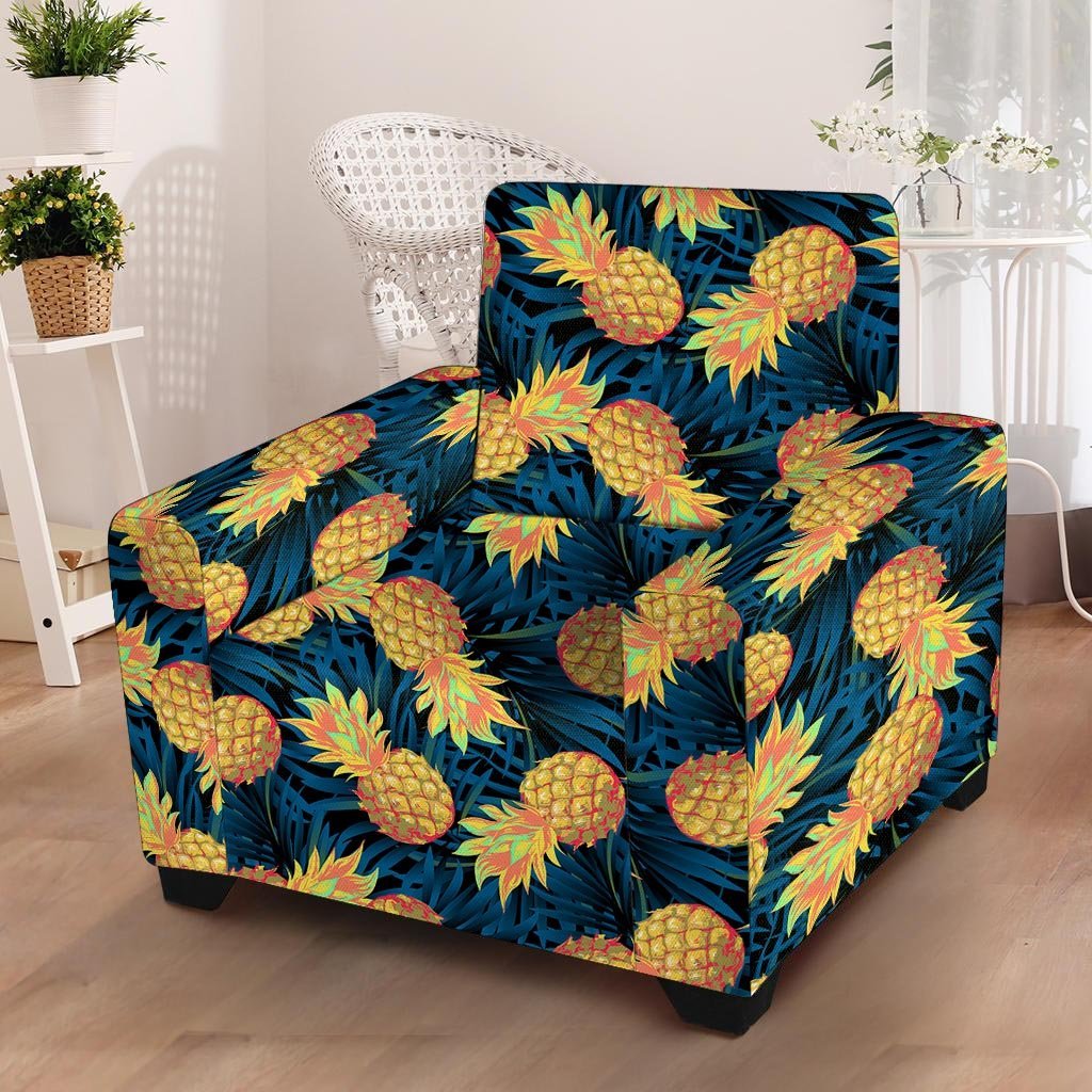 Golden Pineapple Edm Hawaiian Print Armchair Cover-grizzshop