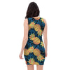 Golden Pineapple Edm Hawaiian Print Bodycon Dress-grizzshop