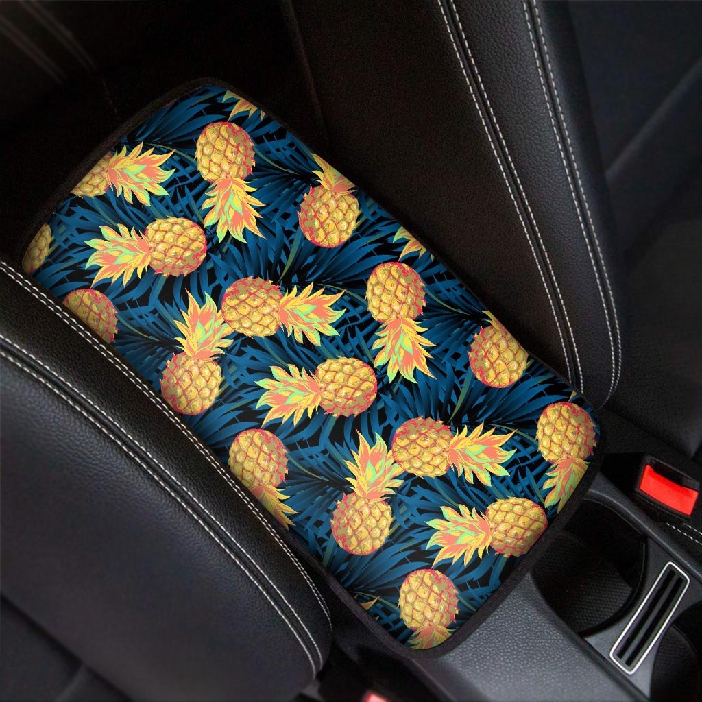 Golden Pineapple Edm Hawaiian Print Car Console Cover-grizzshop