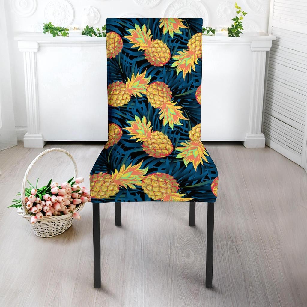 Golden Pineapple Edm Hawaiian Print Chair Cover-grizzshop