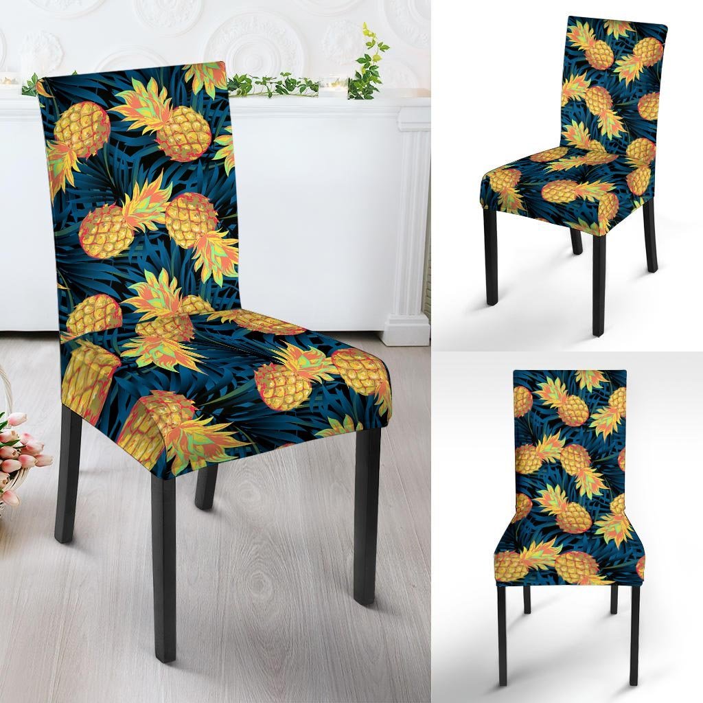 Golden Pineapple Edm Hawaiian Print Chair Cover-grizzshop