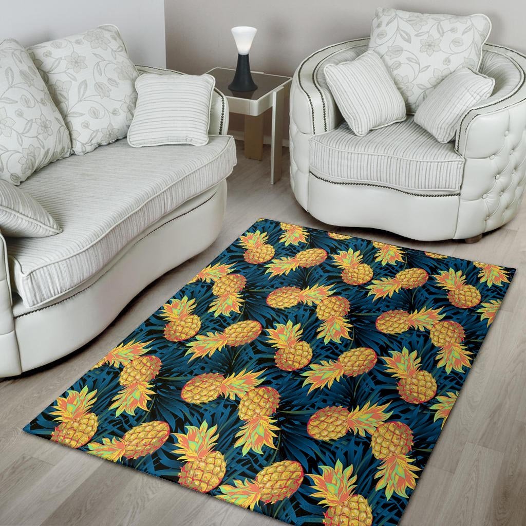 Golden Pineapple Edm Hawaiian Print Floor Mat-grizzshop