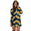 Golden Pineapple Edm Hawaiian Print Hoodie Dress-grizzshop