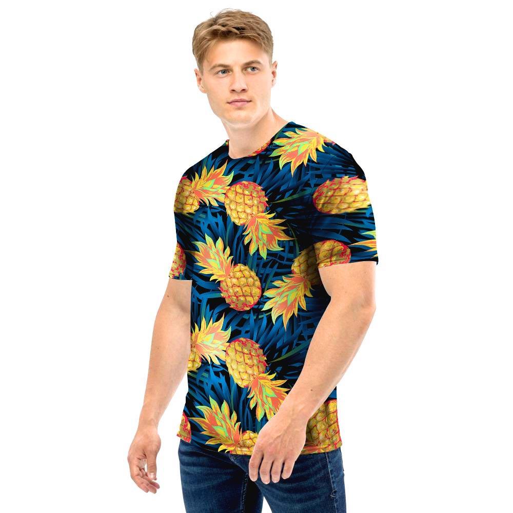 Golden Pineapple Edm Hawaiian Print Men T Shirt-grizzshop