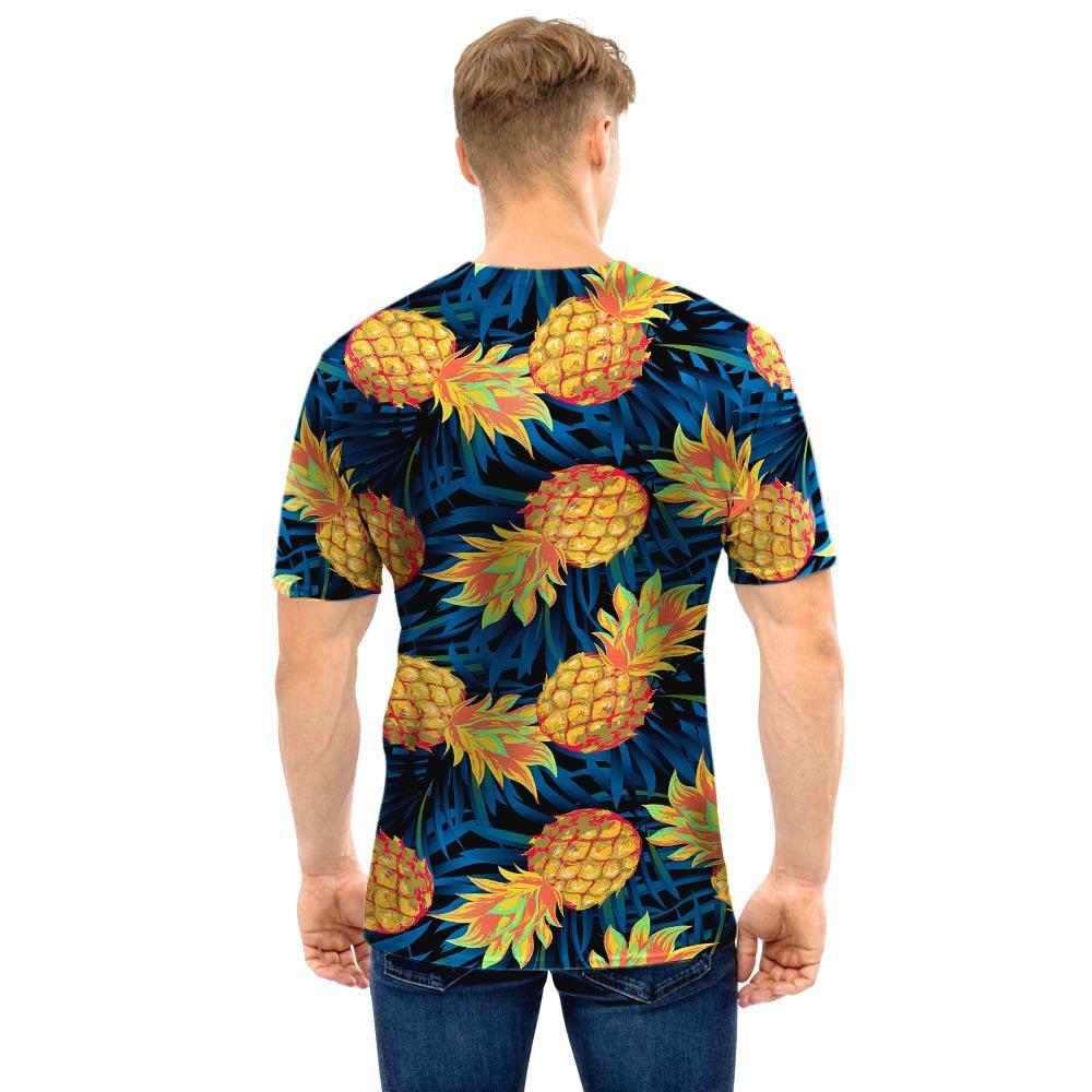 Golden Pineapple Edm Hawaiian Print Men T Shirt-grizzshop