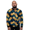 Golden Pineapple Edm Hawaiian Print Men's Bomber Jacket-grizzshop