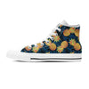 Golden Pineapple Edm Hawaiian Print Men's High Top Shoes-grizzshop