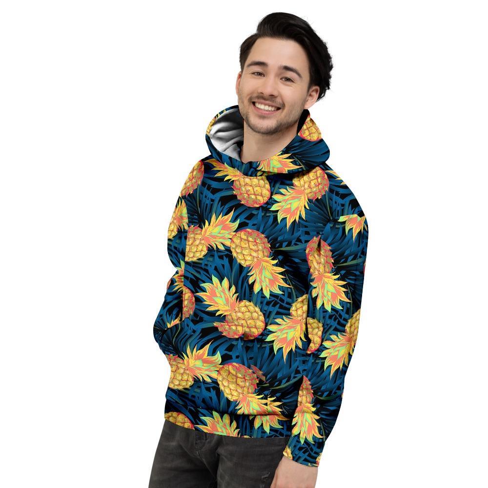 Golden Pineapple Edm Hawaiian Print Men's Hoodie-grizzshop