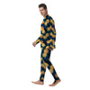 Golden Pineapple Edm Hawaiian Print Men's Pajamas-grizzshop