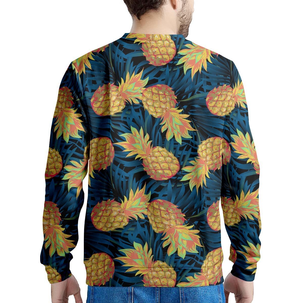 Golden Pineapple Edm Hawaiian Print Men's Sweatshirt-grizzshop