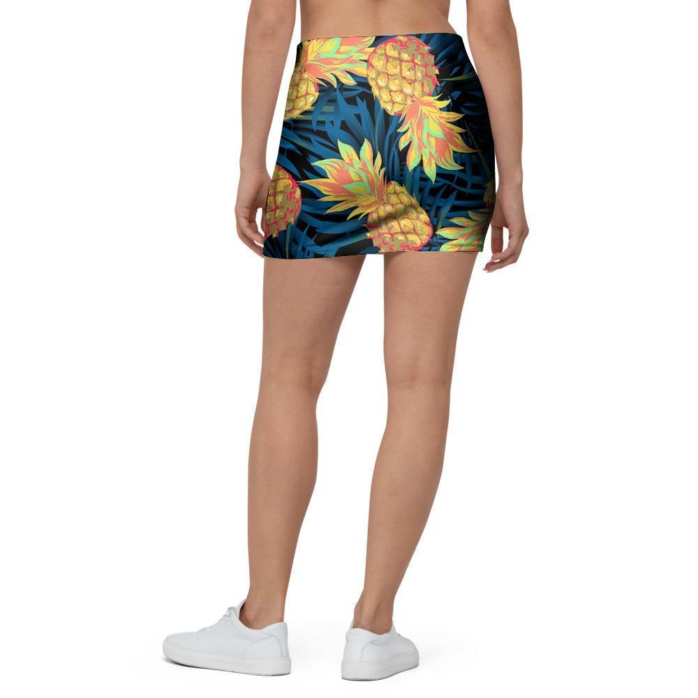 Golden Pineapple Edm Hawaiian Print Mini Skirt-grizzshop