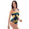 Golden Pineapple Edm Hawaiian Print One Piece Swimsuite-grizzshop